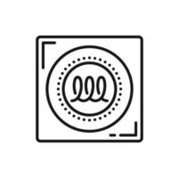 Induction cooker, surface for cooking outline icon vector