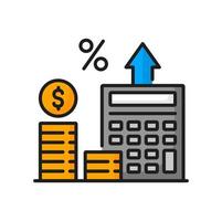 Enterprise resource planning, calculator and money vector