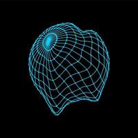 Vector digital wireframe, futuristic sphere shape