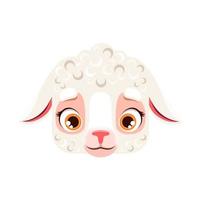 Cartoon sheep or lamb kawaii square animal face vector