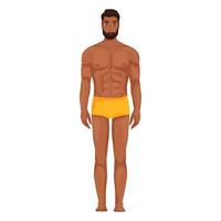 negro hombre desnudo cuerpo lleno altura vector
