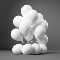 illustration pile of white helium balloons made with photo