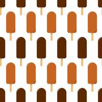 Seamless pattern with ice cream. Eskimo on a stick in chocolate icing. Flat style vector image