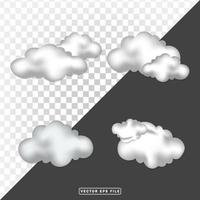 set of polluted clouds cartoon illustration vector