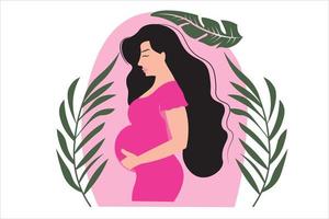 embarazada mujer icono vector, ilustración, símbolo vector