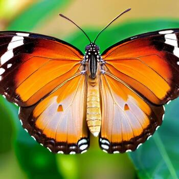 The Plain Tiger Butterfly is a vibrant and widespread species found in tropical and subtropical regions. It features bold orange and black wings and is known for its migratory behavior photo