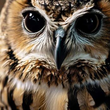 Owls are nocturnal birds of prey known for their sharp talons, keen hearing, and silent flight. They come in many species and sizes, and are revered for their wisdom and mystery. photo