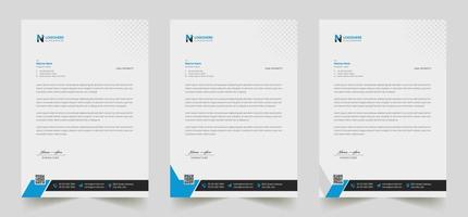 Multipurpose corporate businesses template with a4 size. a stationery item with modern letterhead. green, blue, red, and yellow with four color variations. vector