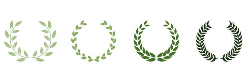 Green Olive Leaves Trophy. Vintage Champion Prize Symbol. Laurel Wreath Award Silhouette Icon. Circle Branch with Leaf Victory Emblem for Winner Pictogram. Wreath Laurel. Isolated Vector Illustration.