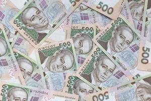 Ukrainian currency background, five hundred hryvnia banknotes photo