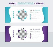 Modern, Creative, Unique and Minimal Layout shape design. Professional geometric business card and corporate email signature with Colorful Template Vector Design