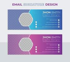 Modern, Creative, Unique and Minimal Layout shape design. Professional geometric business card and corporate email signature with Colorful Template Vector Design