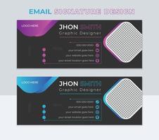 Modern, Creative, Unique and Minimal Layout shape design. Professional geometric business card and corporate email signature with Colorful Template Vector Design