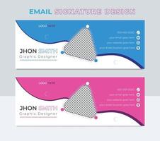 Modern, Creative, Unique and Minimal Layout shape design. Professional geometric business card and corporate email signature with Colorful Template Vector Design