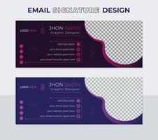 Modern, Creative, Unique and Minimal Layout shape design. Professional geometric business card and corporate email signature with Colorful Template Vector Design