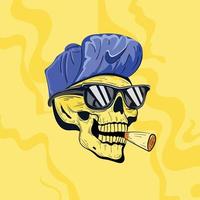 Trendy Smoking Skull vector