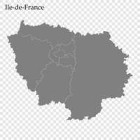 mapa de alta calidad región de francia vector