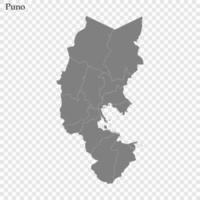 High Quality map is a province of Peru vector