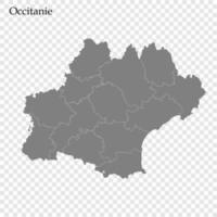 mapa de alta calidad región de francia vector