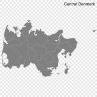 High Quality map is a region of Denmark vector