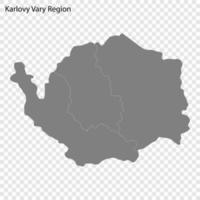 High quality map is a region of Czech republic vector