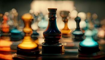 close up illustration of chess pieces photo