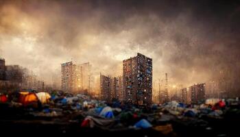 ilustración de pobreza en un ciudad foto