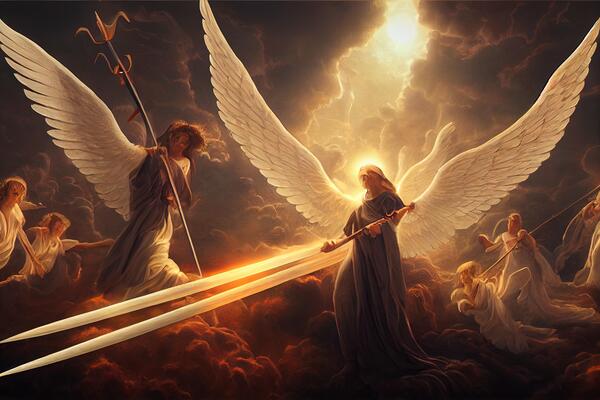 illustration of angels in heaven 21983093 Stock Photo at Vecteezy