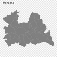 High Quality map is a province of Netherlands vector