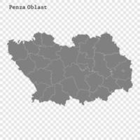 High Quality map is a region of Russia vector