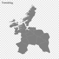 alto calidad mapa condado de Noruega vector