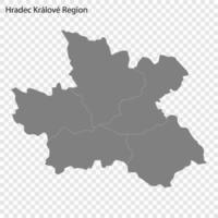High quality map is a region of Czech republic vector