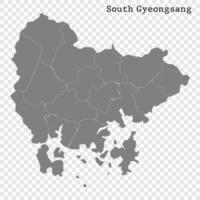 mapa de alta calidad provincia de corea del sur vector