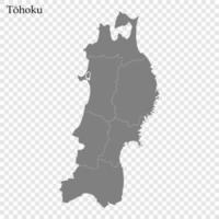 alto calidad mapa región de Japón vector