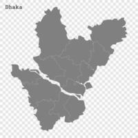 alto calidad mapa es un división de Bangladesh vector