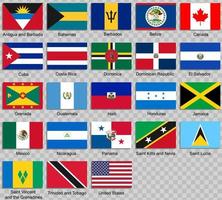 all flags of North America. vector