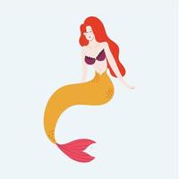 beautiful mermaid cartoon Print vector