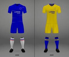 football kit 2018-19, shirt template for soccer jersey. vector