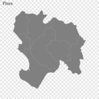 High Quality map is a province of Peru vector