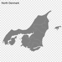 alto calidad mapa es un región de Dinamarca vector