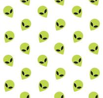 Vector seamless pattern of alien face