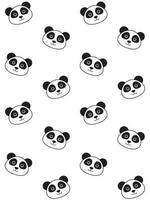 Vector seamless pattern of panda face