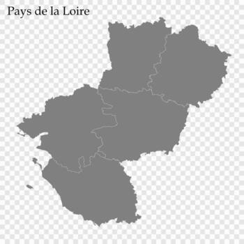 High Quality map region of France vector