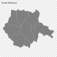 High quality map is a region of Czech republic vector