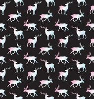 Vector seamless pattern of flat deer silhouette