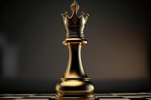 ai generado negro y dorado ajedrez rey. negocio líder concepto. foto