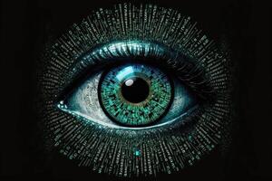 Digital eye cyber security technology concept. photo