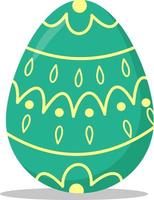 Vector illustration of an Easter egg with a beautiful pattern.  Easter egg with a pattern. Vector isolated drawing.Postcard.A flat illustration drawn by hand.