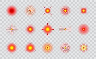 dolor de cabeza, espina o muscular dolor puntos colección vector