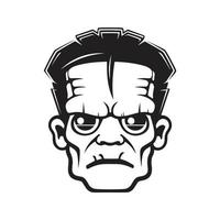 Frankenstein , vector concept digital art, hand drawn illustration